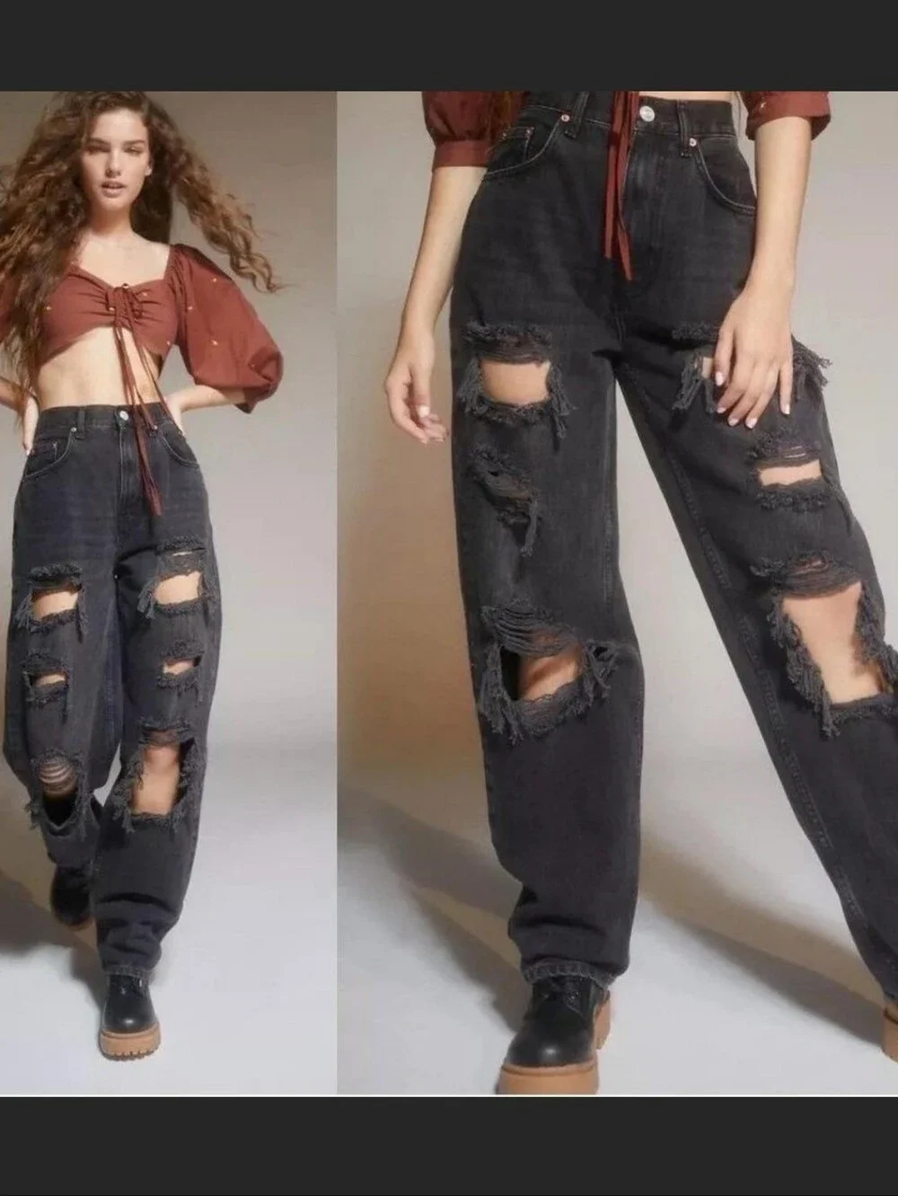 BDG Black Baggy Ripped Jeans NWT - Picture 1 of 5